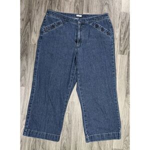 (3/$35) Liz Claiborne Size 12 Cotton Audra Pockets Denim Blue Jeans Capris